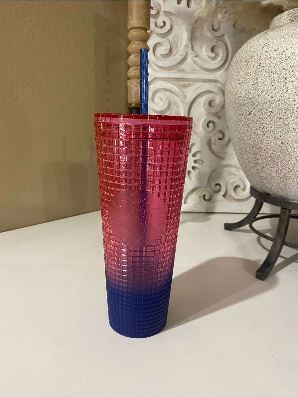 Starbucks Ombre Studded Cold Cup with Blue Straw